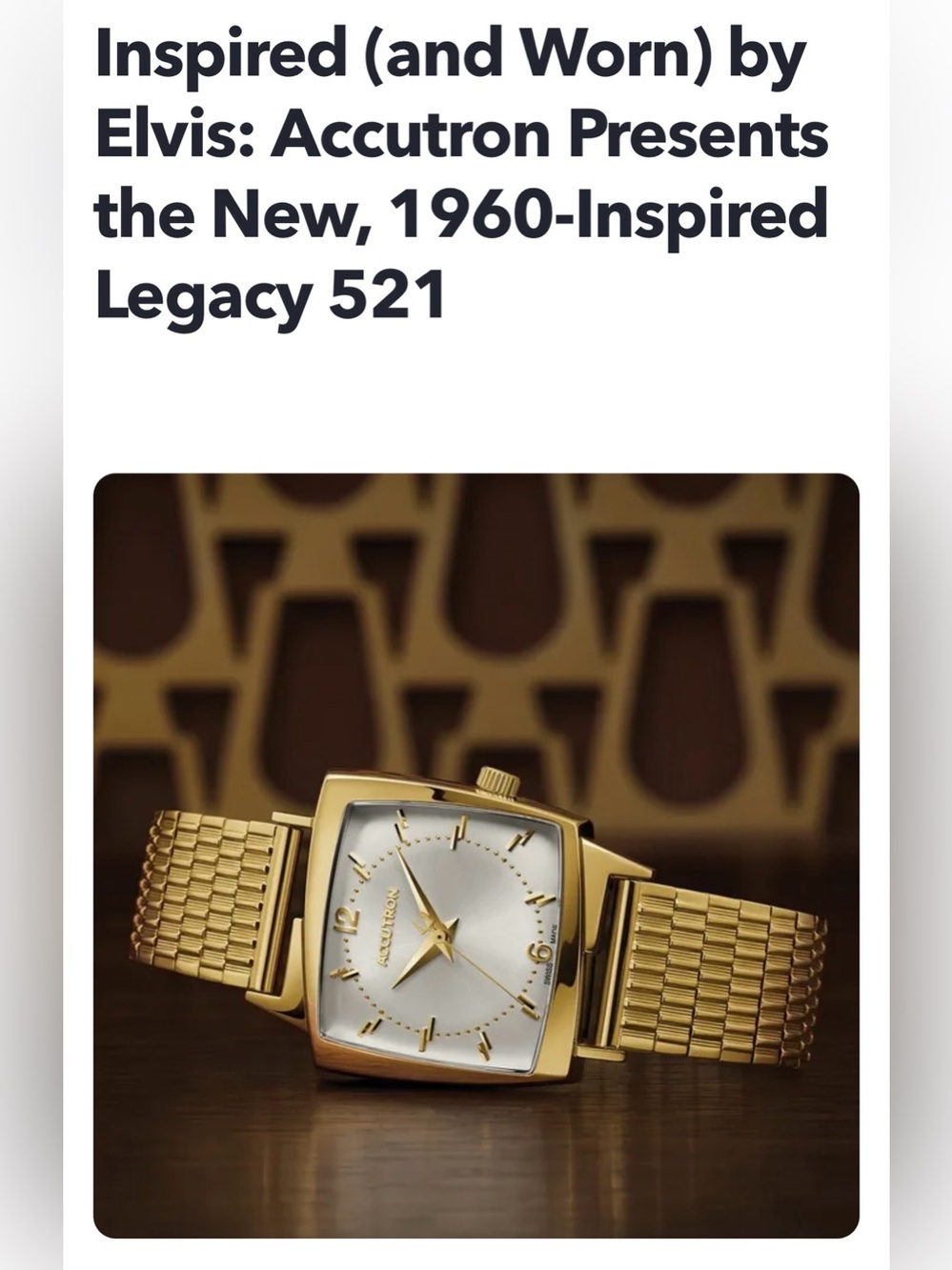 Accutron Legacy 521 Gold-Tone Men’s Watch